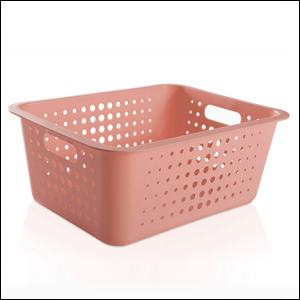 Cesta Organizadora de 14,5 litros OU na cor rosa quartz.